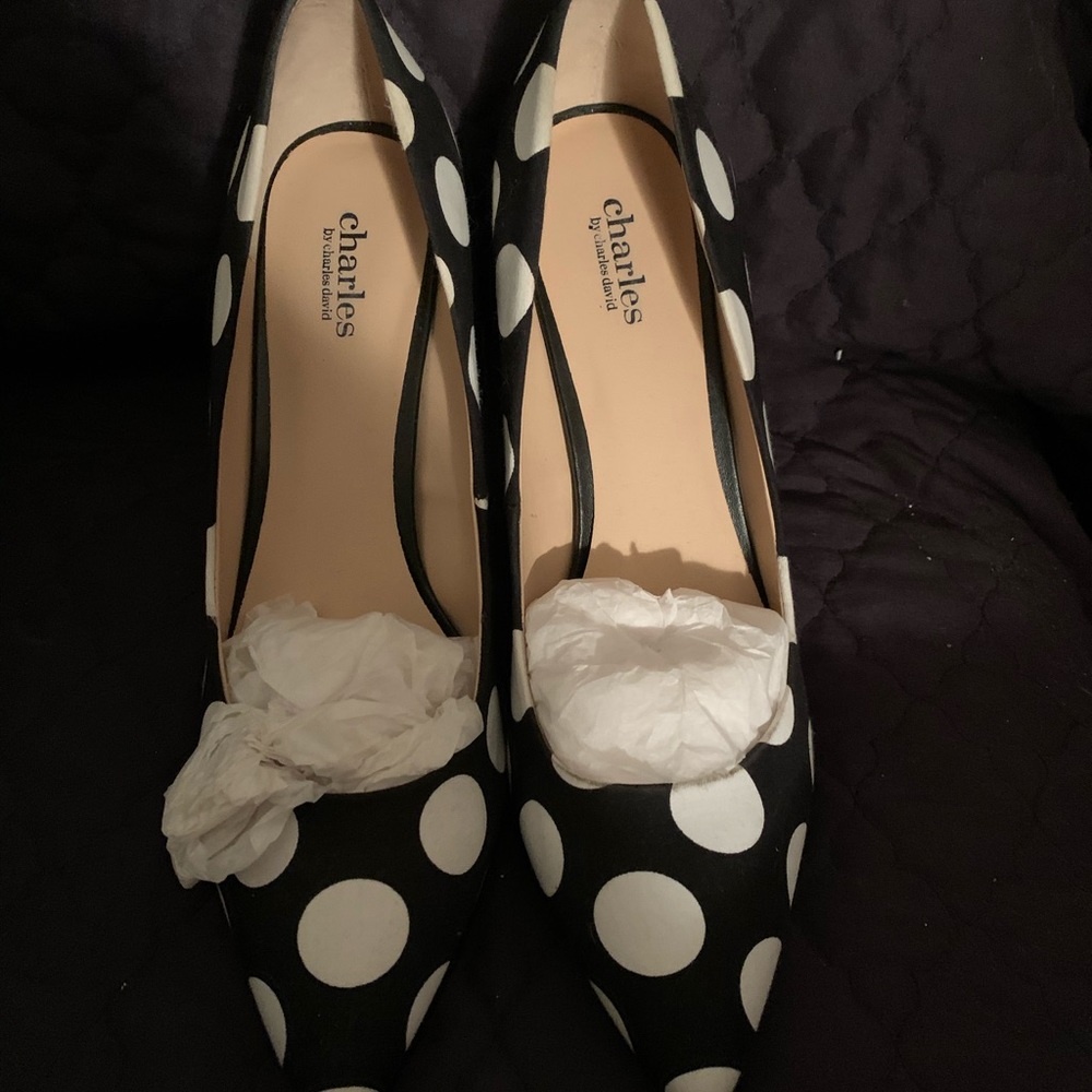 BKI/wht Polka Dot Pumps